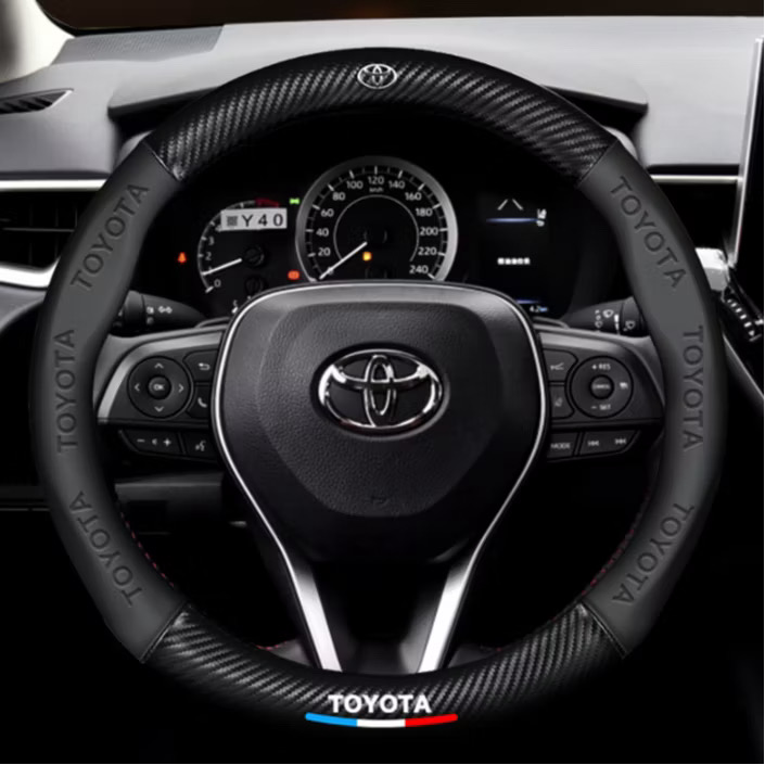 ￼Car Steering Wheel Cover 3D Embossed Steering Wheel Cover Toyota Logo Innova Reborn Avanza Agya Fortuner Yaris Bakpao Kijang Lgx Etc
